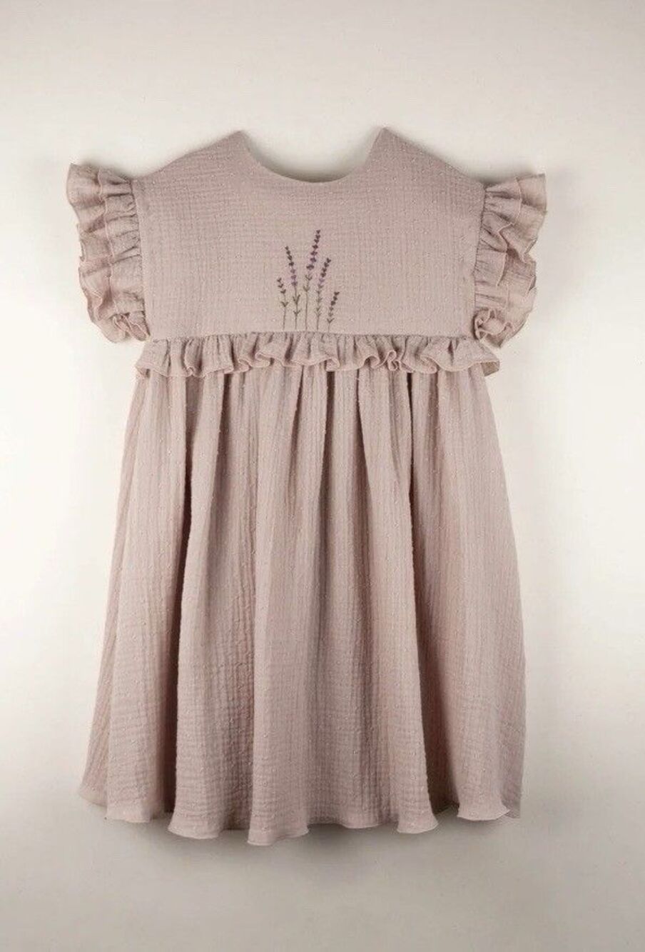 Popelin Pink Swiss Dot Organic Cotton Dress Embroidered Ruffle NWT Paid $140